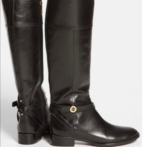 Tory Burch Black Brita Riding Boot.